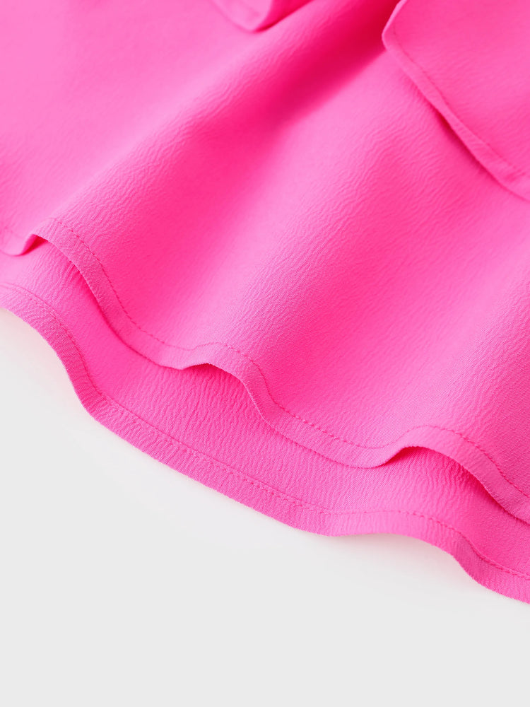 Conjunto de 2 piezas de top de manga corta y falda fruncida de algodón con cordón para niña Barbie, color blanco