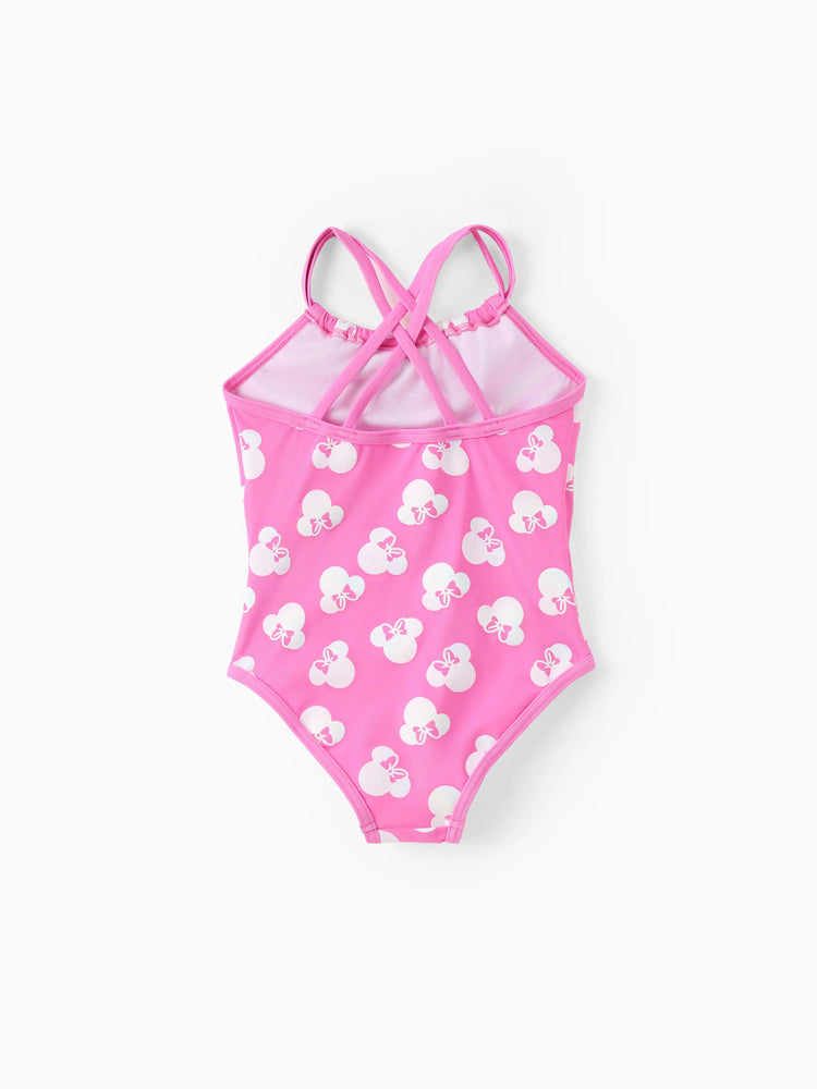 Traje de baño rosa con protección solar 50+ de Minnie Mouse para niña pequeña de Disney Mickey y sus amigos