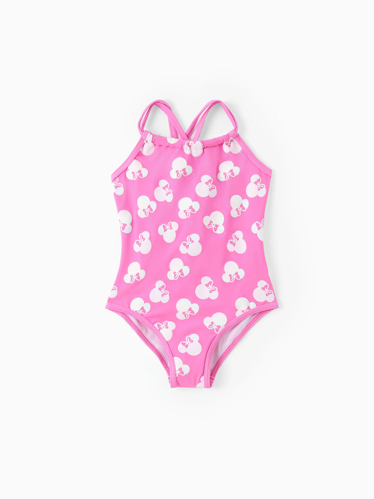 Traje de baño rosa con protección solar 50+ de Minnie Mouse para niña pequeña de Disney Mickey y sus amigos