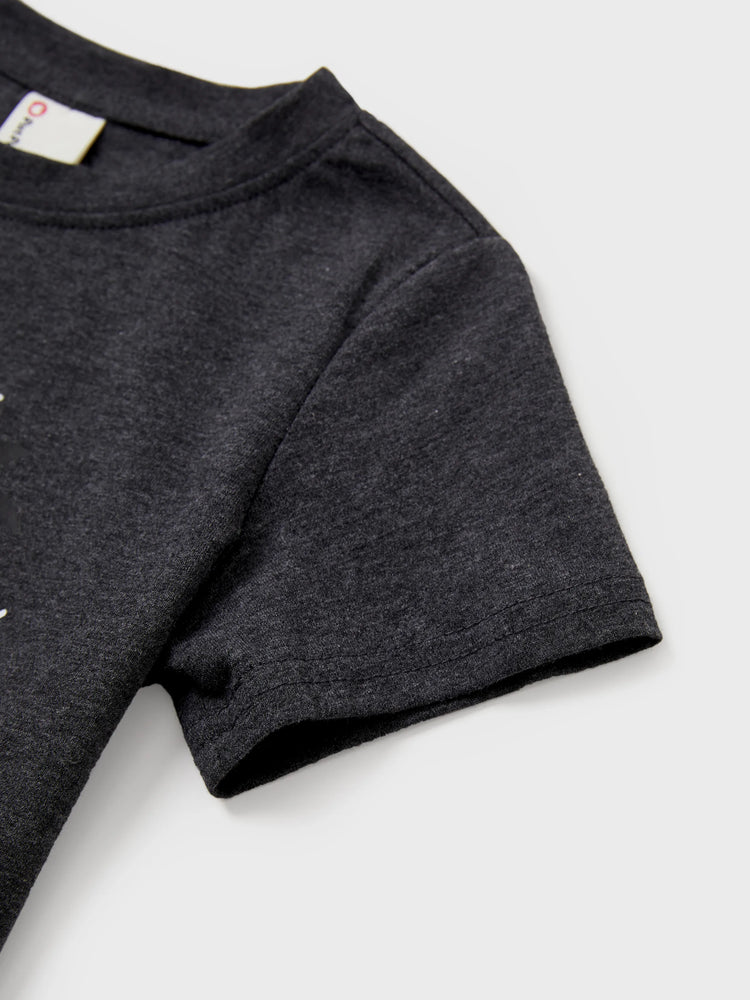 Camiseta de algodón familiar a juego con estampado de cocoteros, manga corta, multicolor