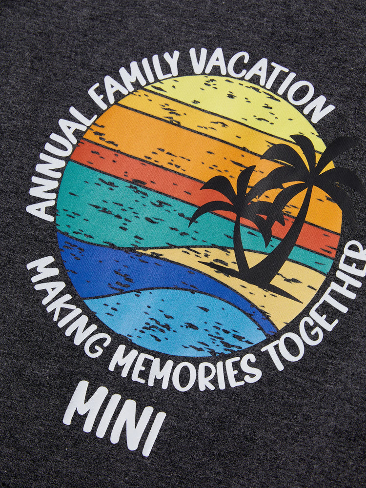 Camiseta de algodón familiar a juego con estampado de cocoteros, manga corta, multicolor