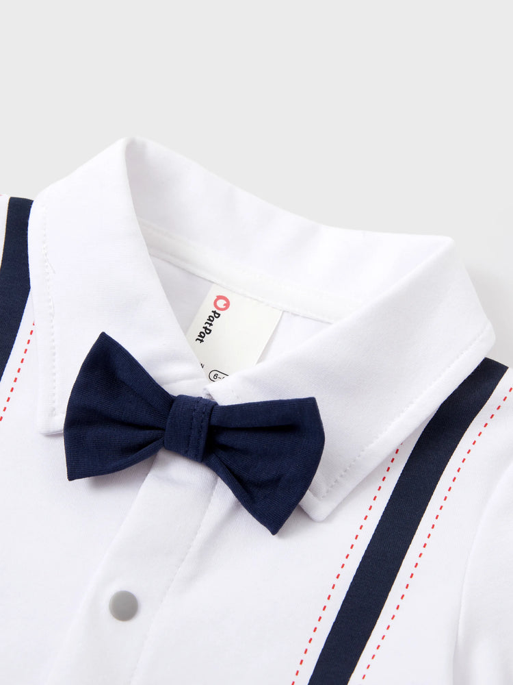 Baby Boy Gentle Style Faux-two Romper White