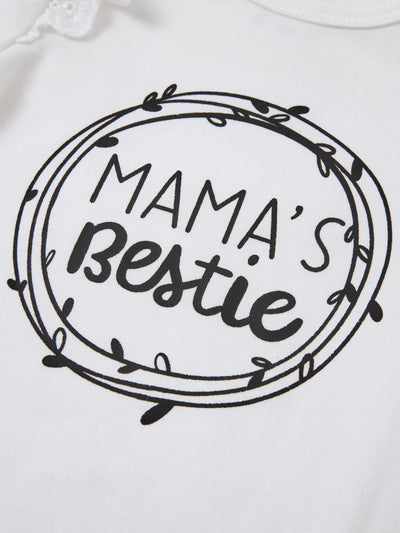 3-Piece Baby Girl Letter Print Romper and Polka dots Shorts and Headband Set Black