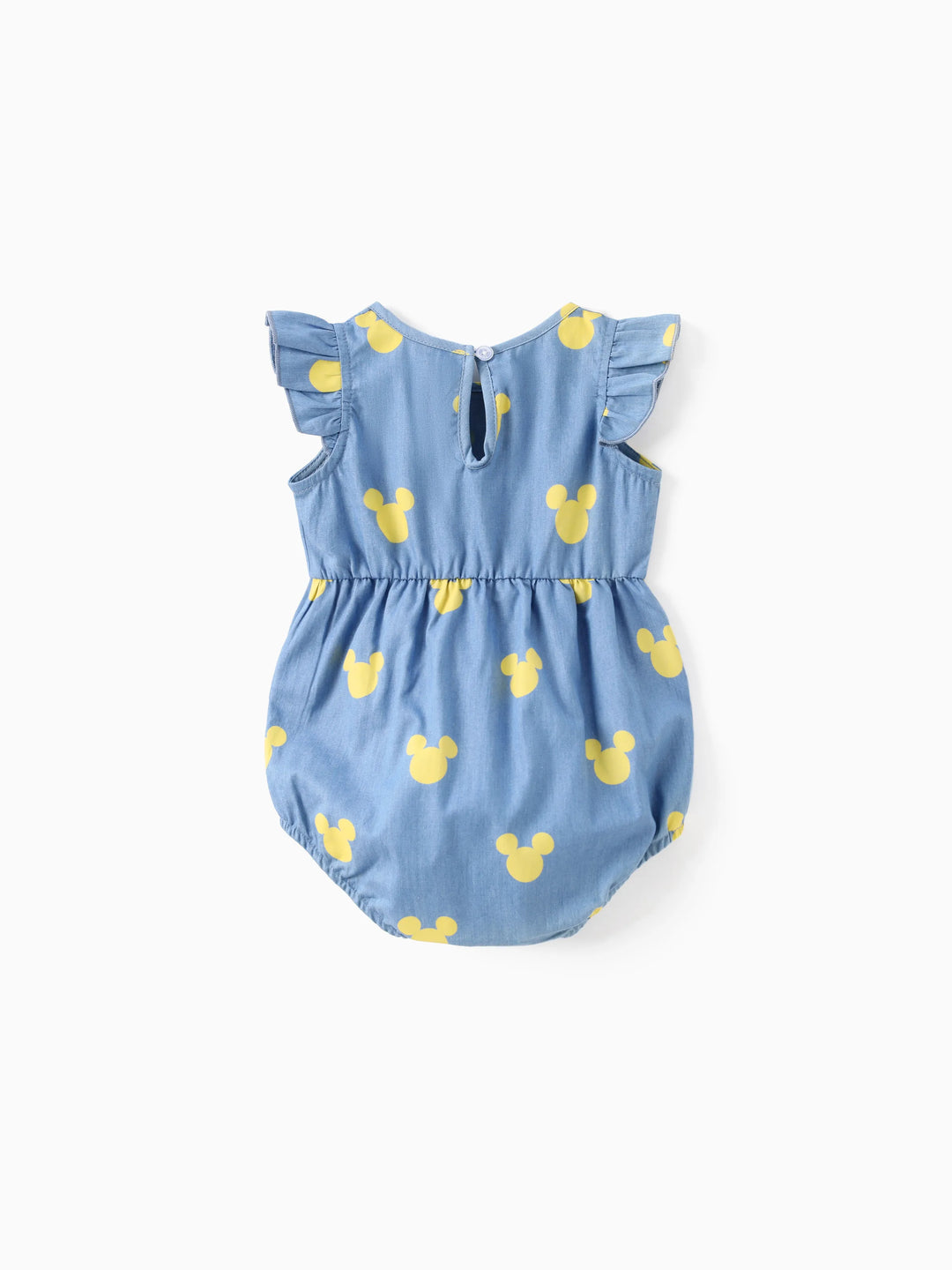 Disney Mickey et ses amis Ensemble assorti famille Maman et Moi : Robe en jean/combinaison/t-shirt à imprimé Mickey Mouse bleu