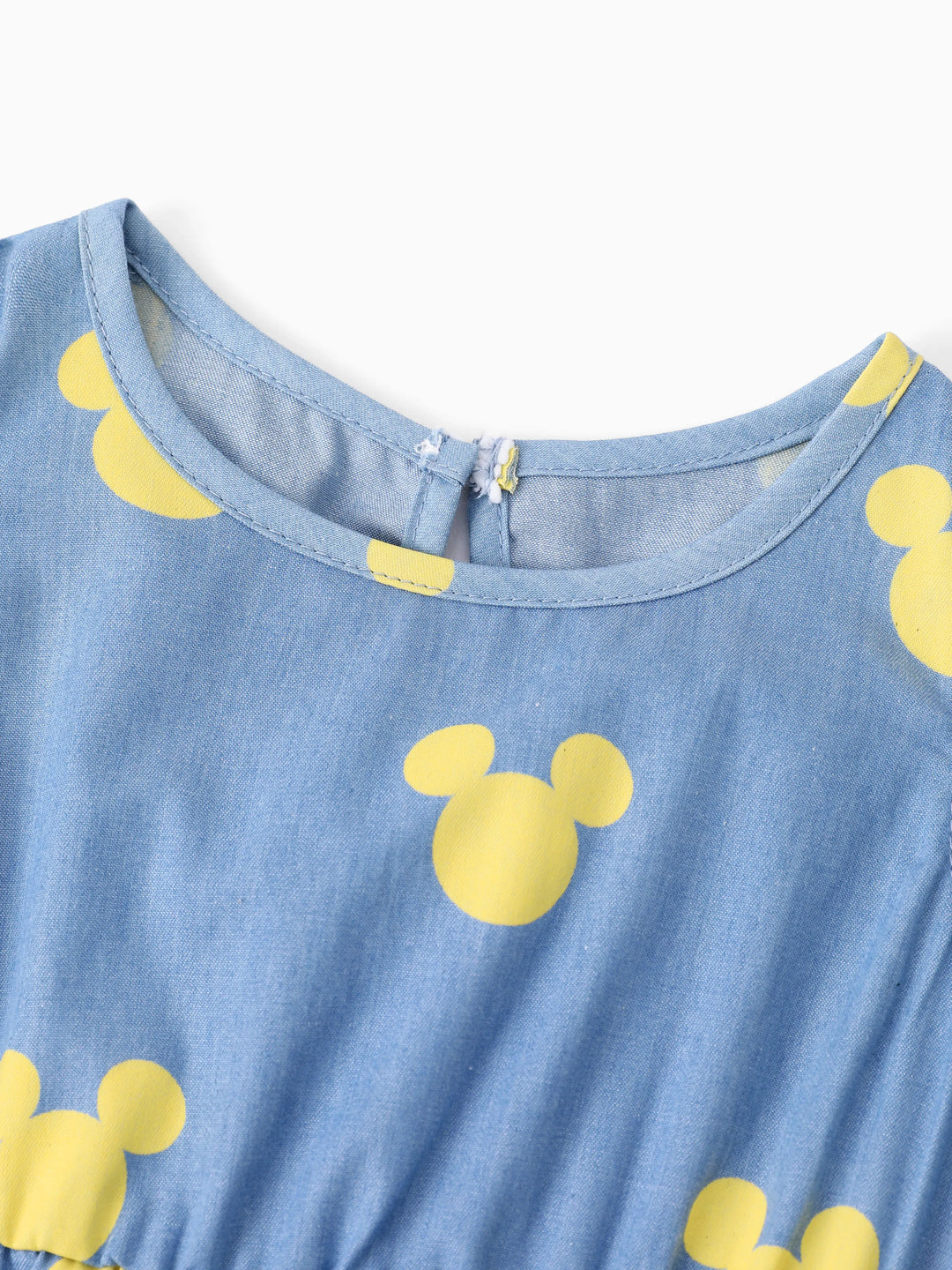 Disney Mickey et ses amis Ensemble assorti famille Maman et Moi : Robe en jean/combinaison/t-shirt à imprimé Mickey Mouse bleu