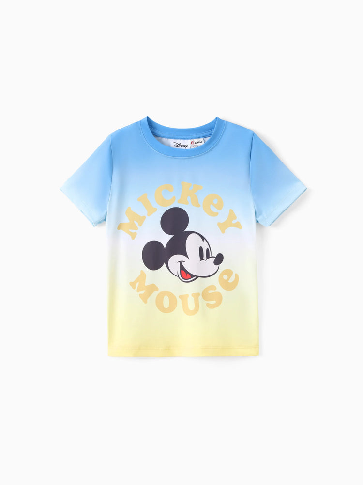 Daddy and Me Disney Mickey and Friends Family matching Mickey Mouse Allover Print Denim Dresse/Jumpsuit/T-shirt Blue