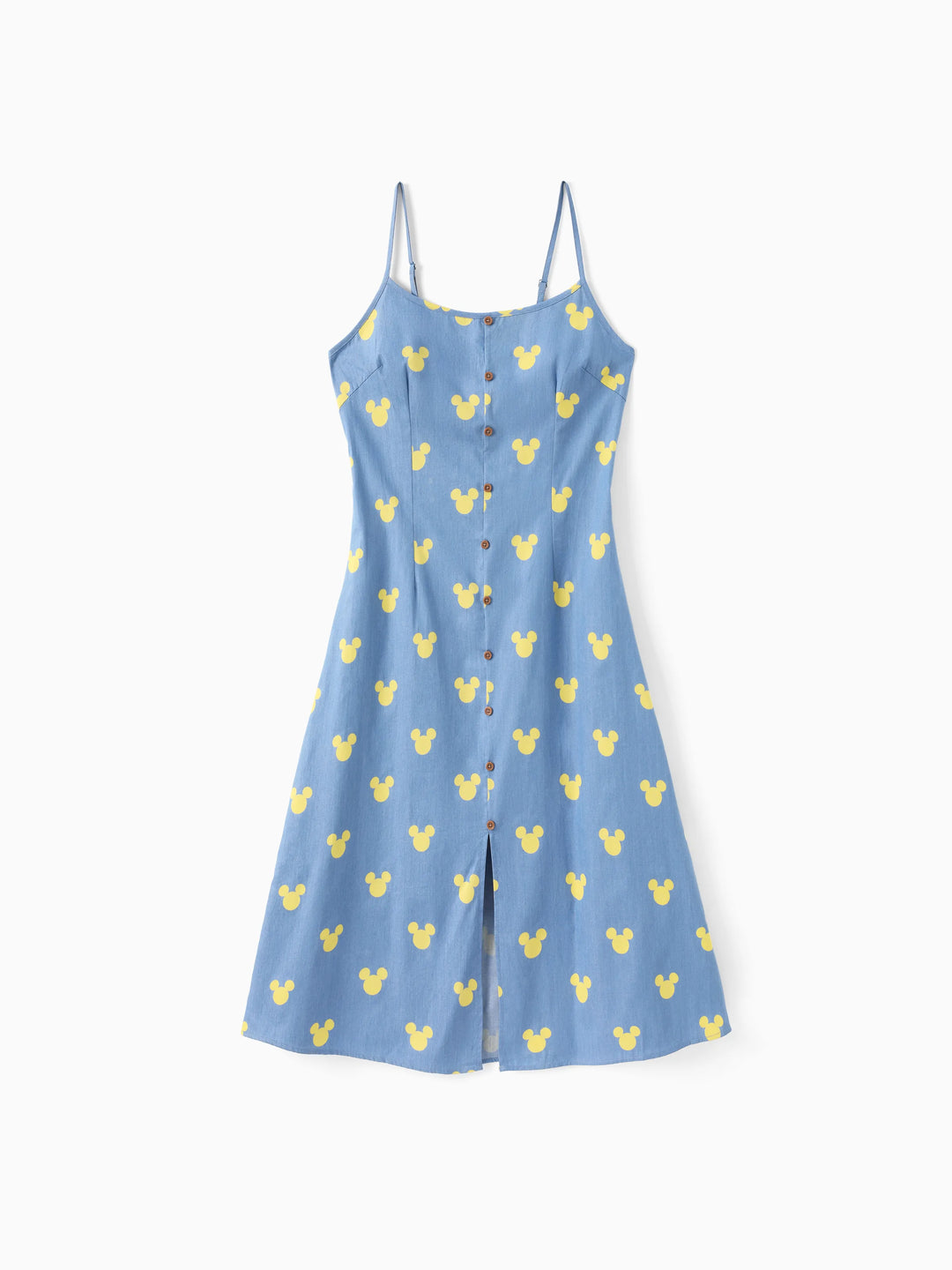 Disney Mickey et ses amis Ensemble assorti famille Maman et Moi : Robe en jean/combinaison/t-shirt à imprimé Mickey Mouse bleu