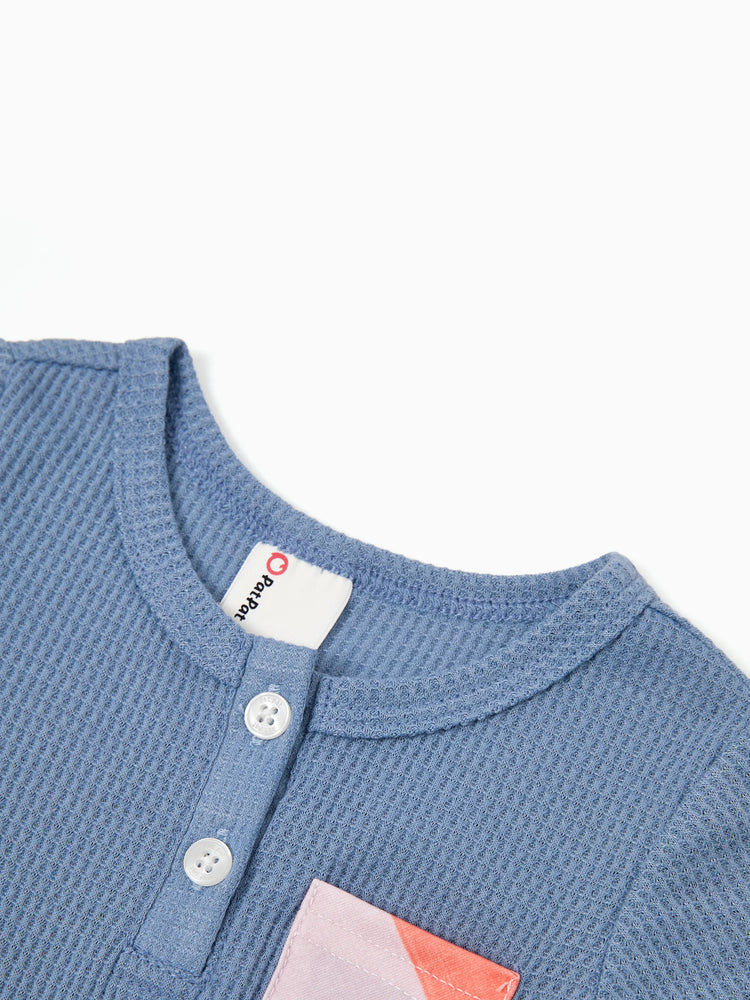 Mommy and Me Family Matching Blue Short-sleeve Tee or Colorful Stripe Camisole Dress Multi-color