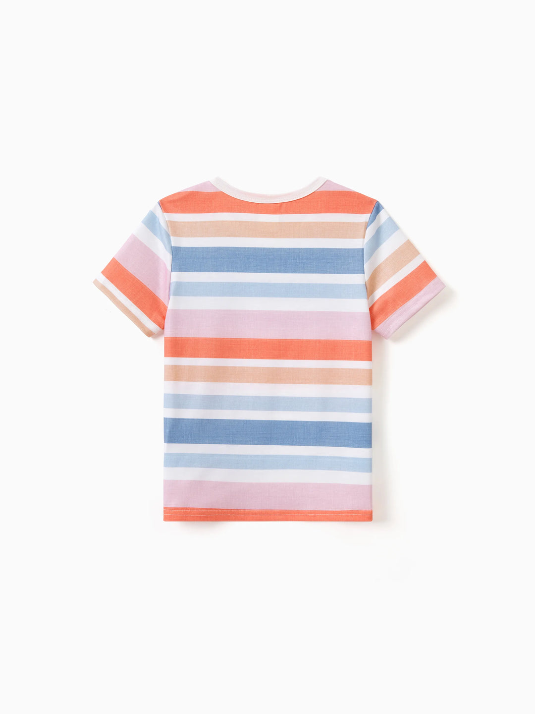 Daddy and Me Family Matching Blue Short-sleeve Tee or Colorful Stripe Camisole Dress Multi-color