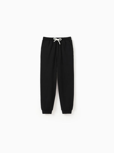 Kid Boy/Girl Casual Cotton Elasticized Pocket Pants Black