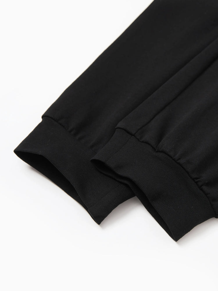 Kind Junge/Mädchen Casual Baumwolle Hose mit elastischen Taschen schwarz