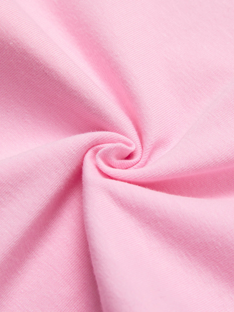 Pantalon décontracté en coton à poches élastiques pour fille, rose