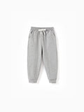 Pantalon décontracté en coton à poches élastiques pour tout-petit garçon/fille, gris