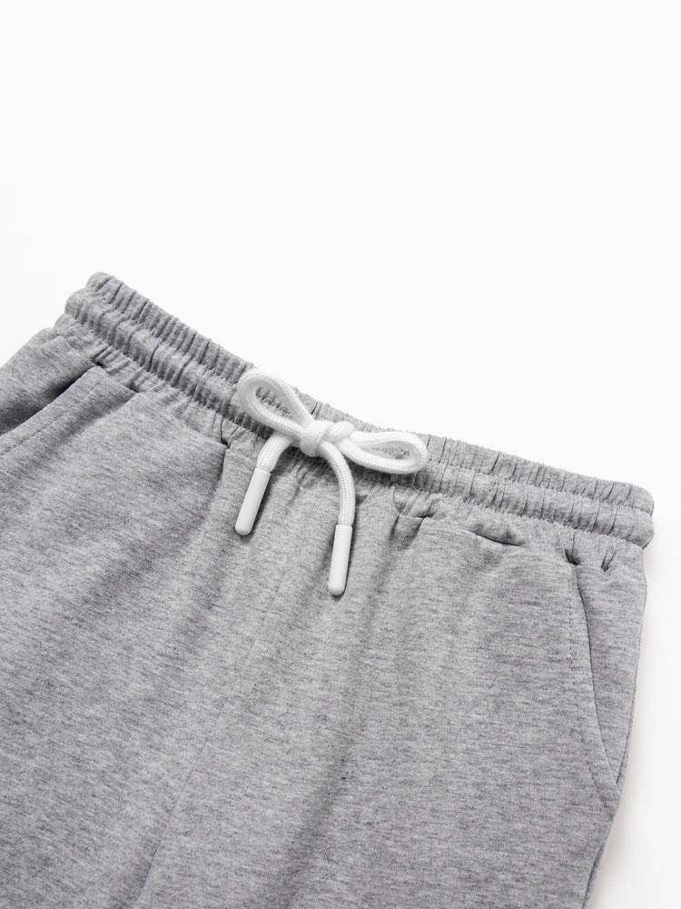 Pantalon décontracté en coton à poches élastiques pour tout-petit garçon/fille, gris