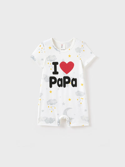 Barboteuse grise à imprimé lettres pour bébé garçon/fille