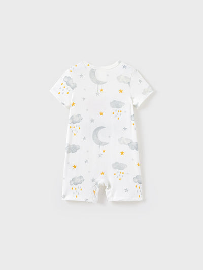 Barboteuse grise à imprimé lettres pour bébé garçon/fille