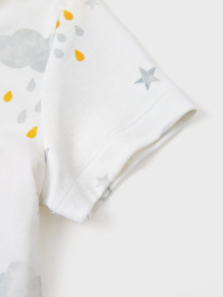 Baby Boy/Girl Childlike Letter Print Romper Grey