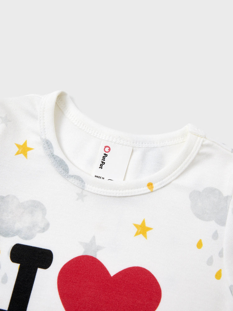 Baby Boy/Girl Childlike Letter Print Romper Grey