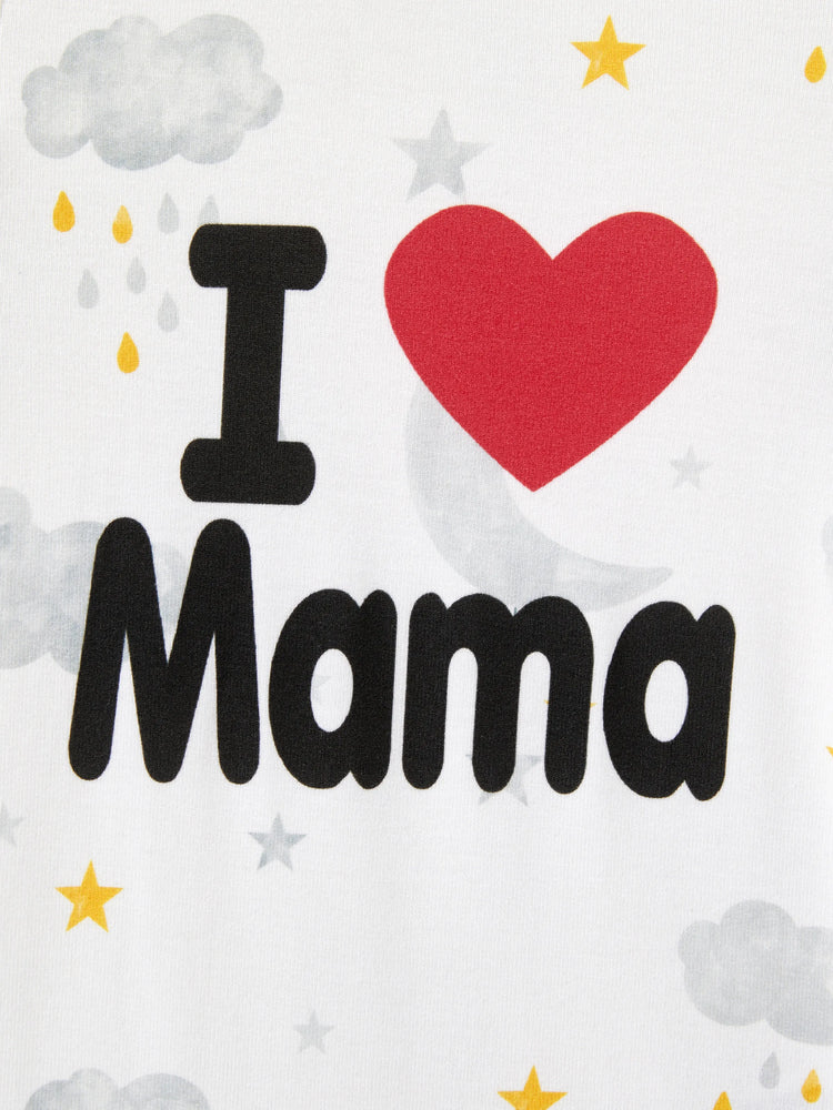 Baby Boy/Girl Childlike Letter Print Romper White