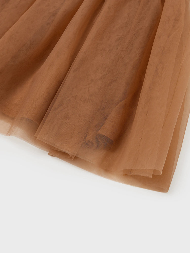 Family Matching Colorblock Cotton Tee or Flora Print Strap Body-con Dress or Mesh Splicing Dress Khaki