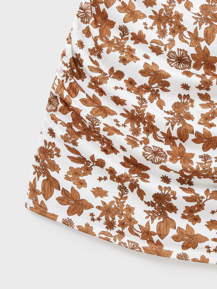 Family Matching Colorblock Cotton Tee or Flora Print Strap Body-con Dress or Mesh Splicing Dress Khaki