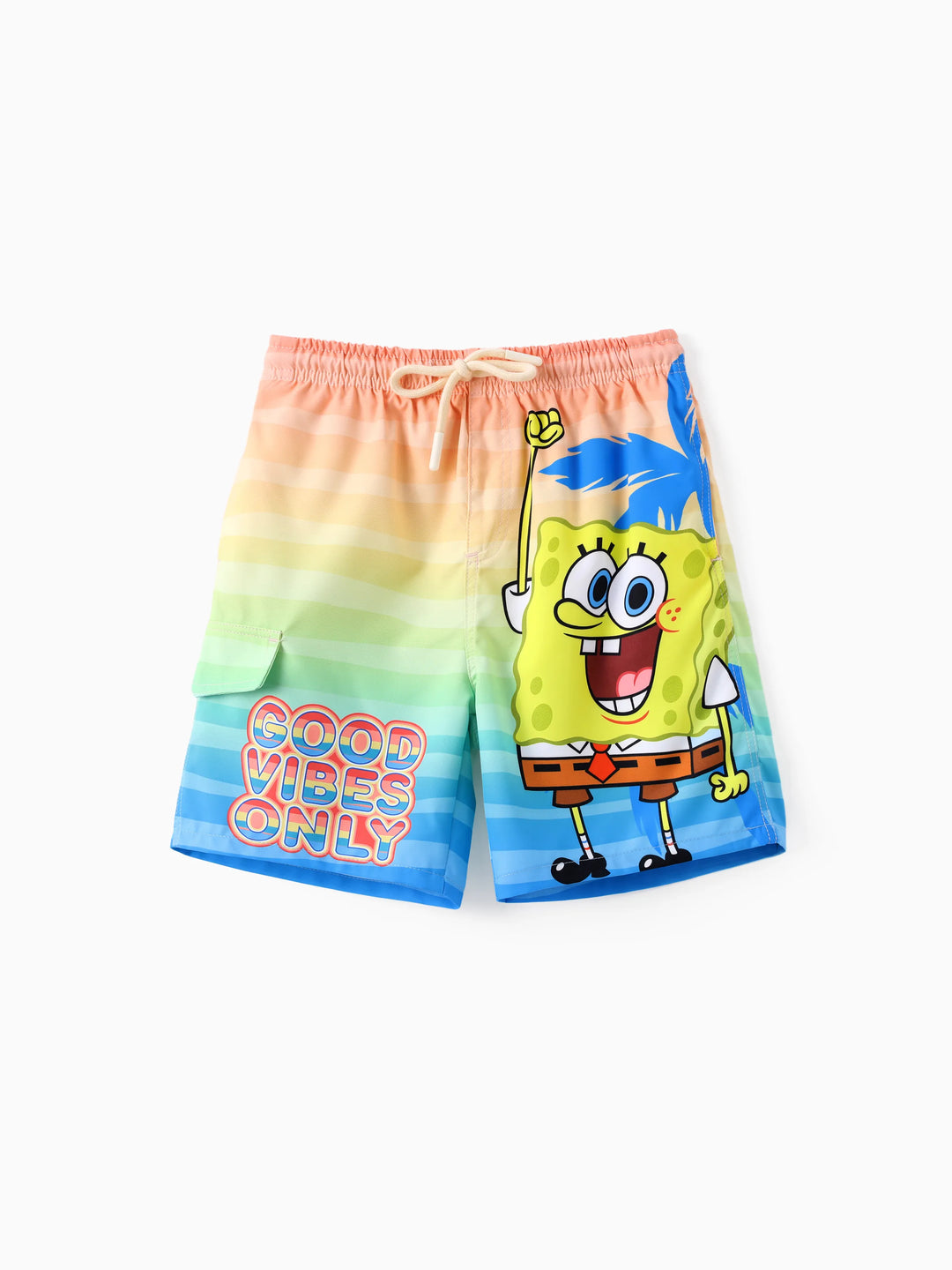 SpongeBob Schwammkopf Kleinkind/Kind Junge 1 Stück Charakter/Streifenmuster UPF 50+ Badehose orange