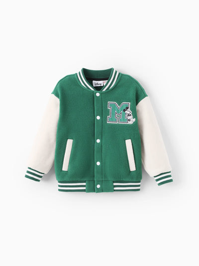 Disney Mickey and Friends Toddler/Kid Mickey Mouse /Minnie Mouse Embroidered Colorblock Plush Jacket Green