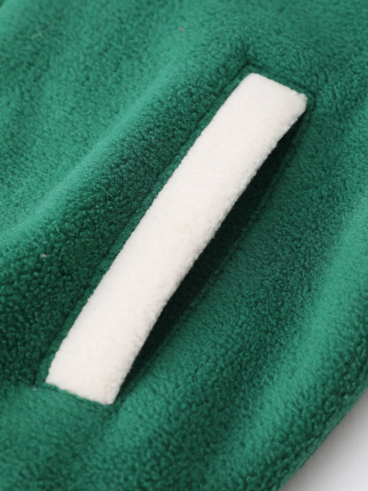 Disney Mickey and Friends Toddler/Kid Mickey Mouse /Minnie Mouse Embroidered Colorblock Plush Jacket Green