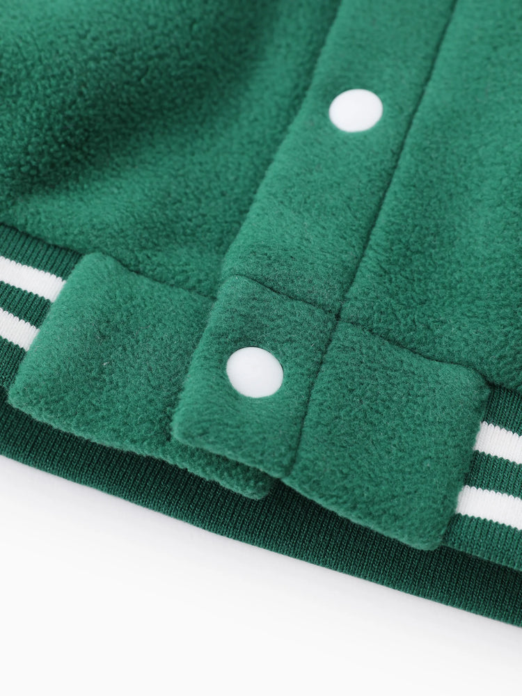 Disney Mickey and Friends Toddler/Kid Mickey Mouse /Minnie Mouse Embroidered Colorblock Plush Jacket Green