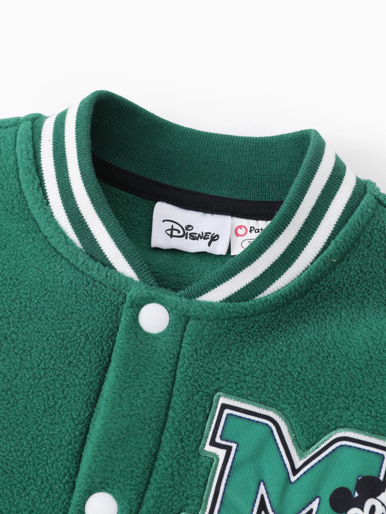 Disney Mickey and Friends Toddler/Kid Mickey Mouse /Minnie Mouse Embroidered Colorblock Plush Jacket Green