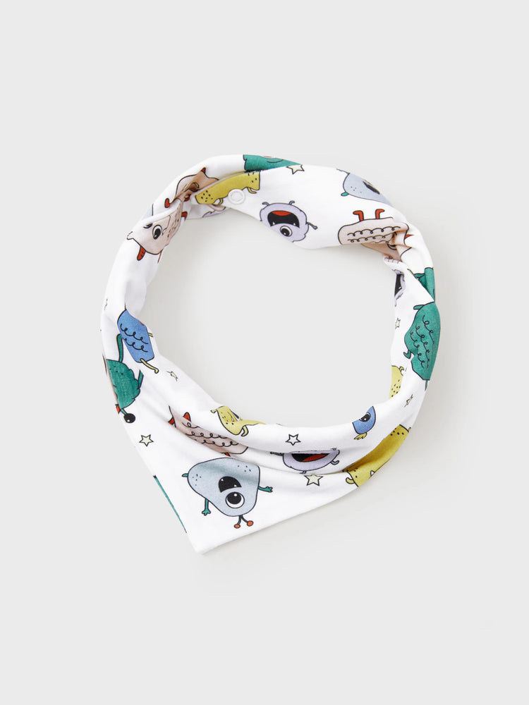 Pyjama familial en bambou, imprimé petit monstre mignon, manches courtes, ensemble assorti (ajusté pour les enfants) blanc