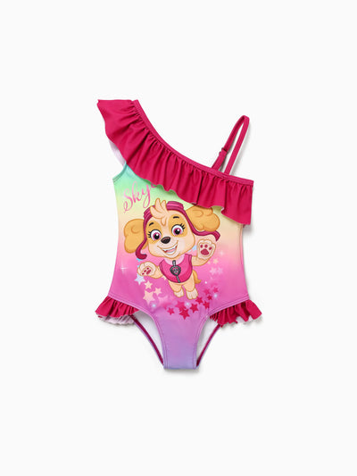 PAW Patrol Sweet Toddler Girl Skye Swimsuit with Slanted Shoulder Roseo