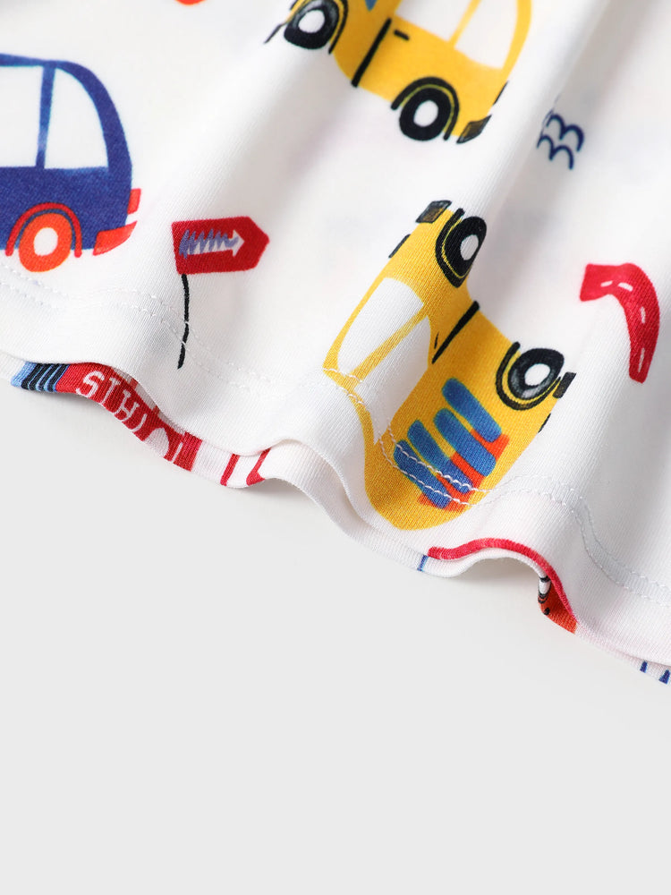 Bamboo Baby/Toddler 2-Piece Childlike Animal Print Snug-Fitting Pajamas Set Red