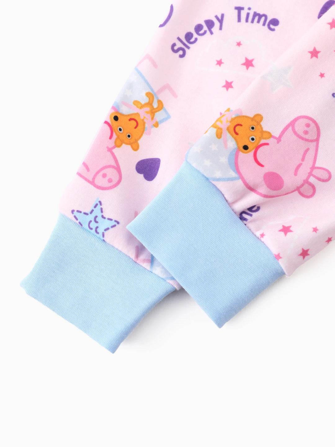 Conjunto de pijama de Peppa Pig para niña pequeña Naia™ Sleepy Time de 2 piezas con estampado de estrellas, manga corta y ajuste ceñido, color rosa