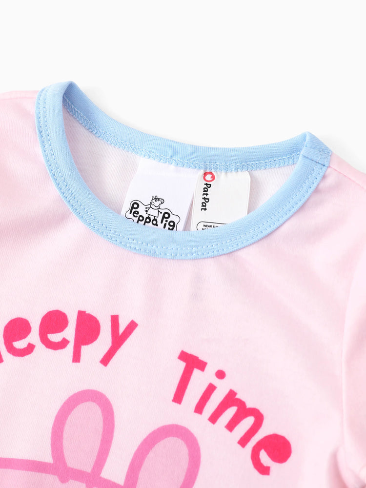 Ensemble pyjama 2 pièces Naia™ pour petite fille, imprimé étoiles, manches courtes et ajusté, rose