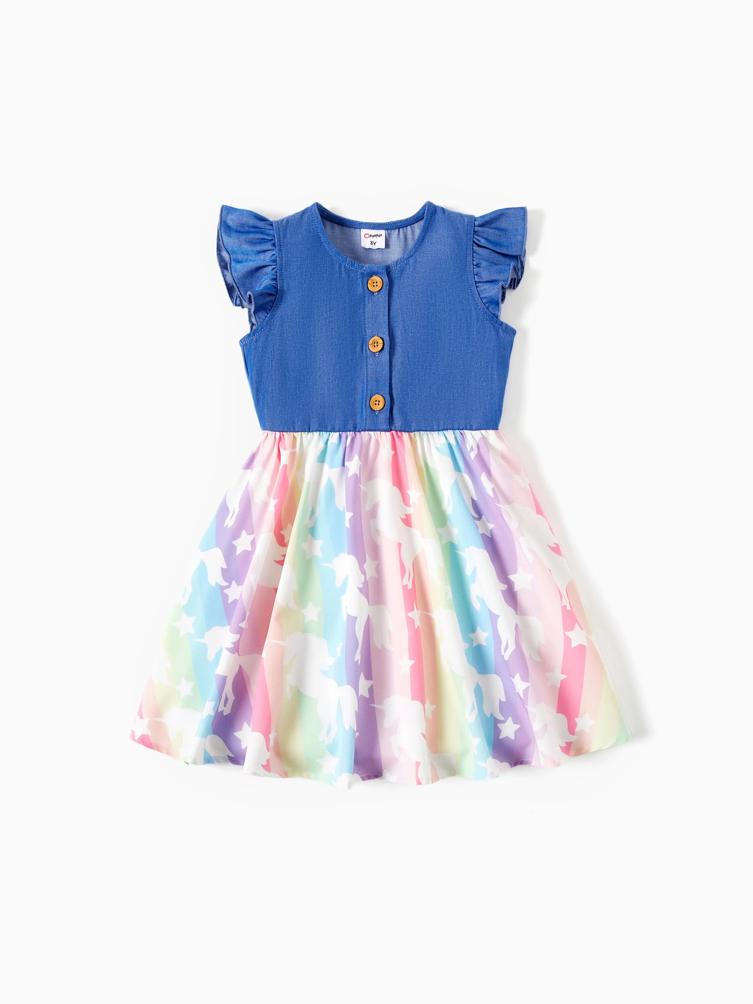 Toddler/Kid Girl Sweet Colorblock Floral Print Dress Colorful Toddler/Kid Girl Sweet Colorblock Floral Print Dress Colorful