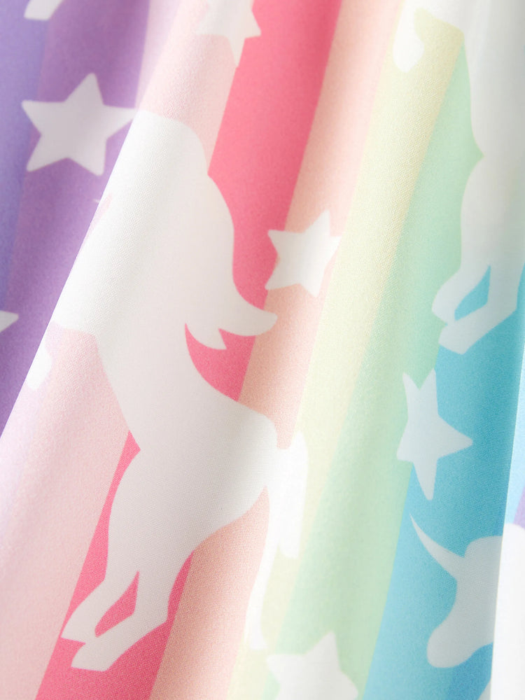 Toddler/Kid Girl Sweet Colorblock Floral Print Dress Colorful