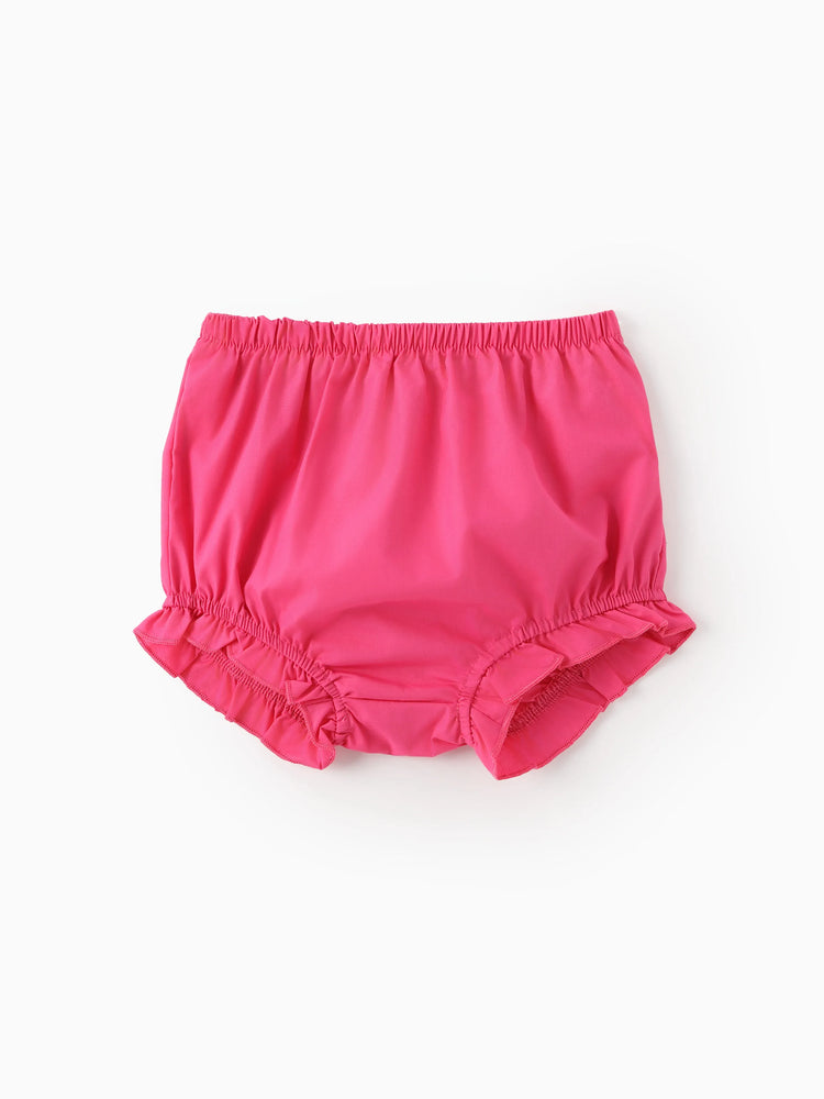 Ensemble 2 pièces princesse Disney Ariel pour bébé fille, haut à volants et short bouffant, rose vif