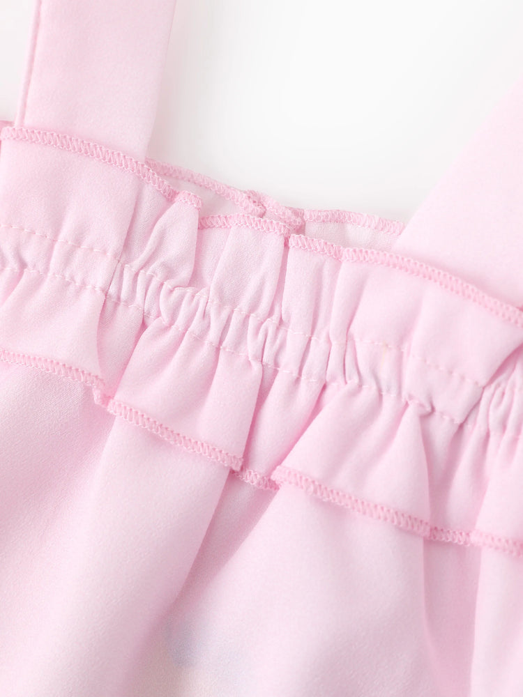 Ensemble 2 pièces princesse Disney Ariel pour bébé fille, haut à volants et short bouffant, rose vif