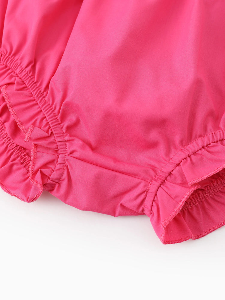 Ensemble 2 pièces princesse Disney Ariel pour bébé fille, haut à volants et short bouffant, rose vif