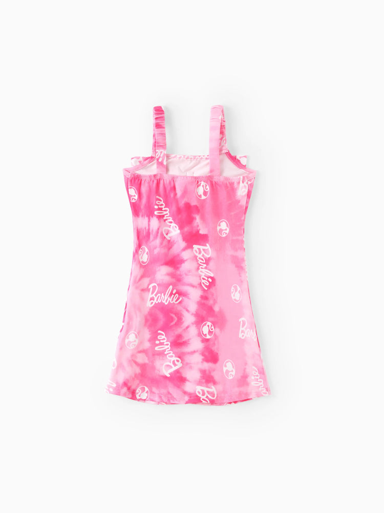 Robe camisole rose à nœud papillon et teinture par nouage pour fille Barbie