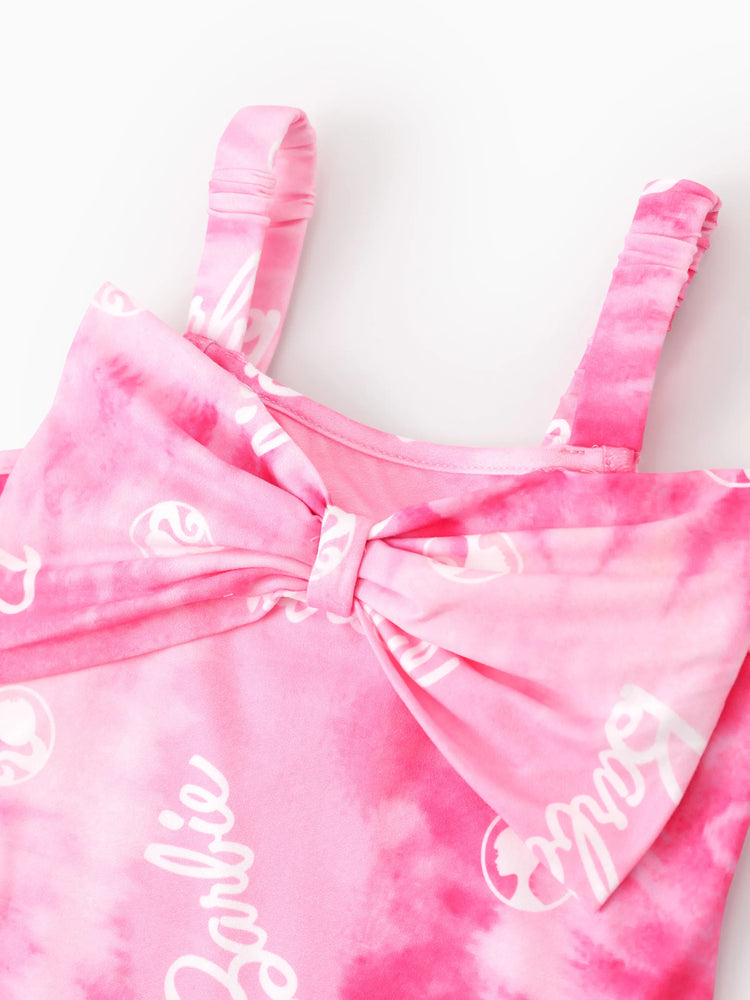 Robe camisole rose à nœud papillon et teinture par nouage pour fille Barbie