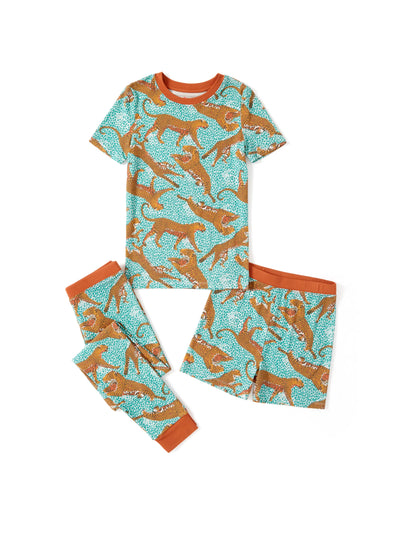 Pyjama de Noël/Halloween pour tout-petits/enfants Ensemble de pyjama 3 pièces en bambou Look 2 en 1 pour 4 saisons (ajustement parfait) Vert