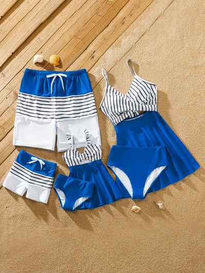 Toddler Boy Swimsuit Colorblock Drawstring Swim Trunks Color block