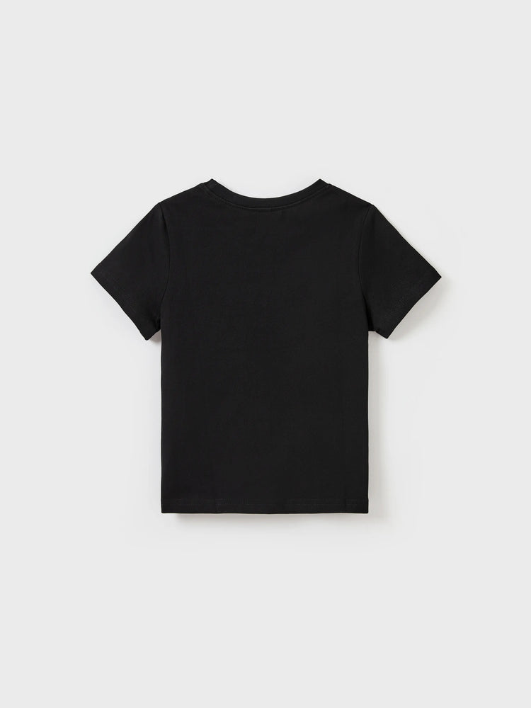 Daddy & Son Cotton Set Black and White Stripe T-shirt Black+White