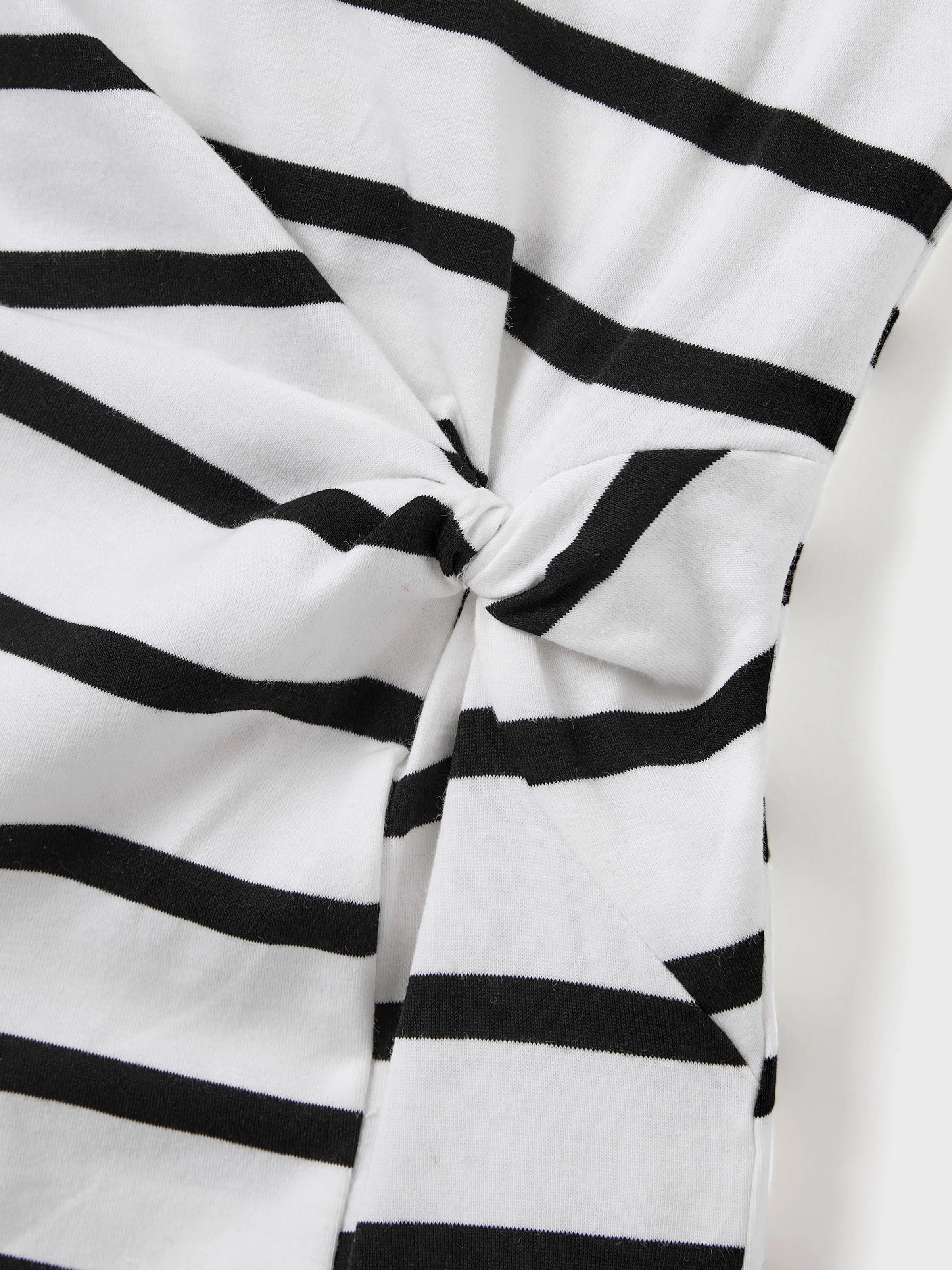 Toddler/Kid Girl Cotton Black and White Stripe Strap Bodycon Dress Bla - PatPat Toddler/Kid Girl Cotton Black and White Stripe Strap Bodycon Dress Bla - PatPat