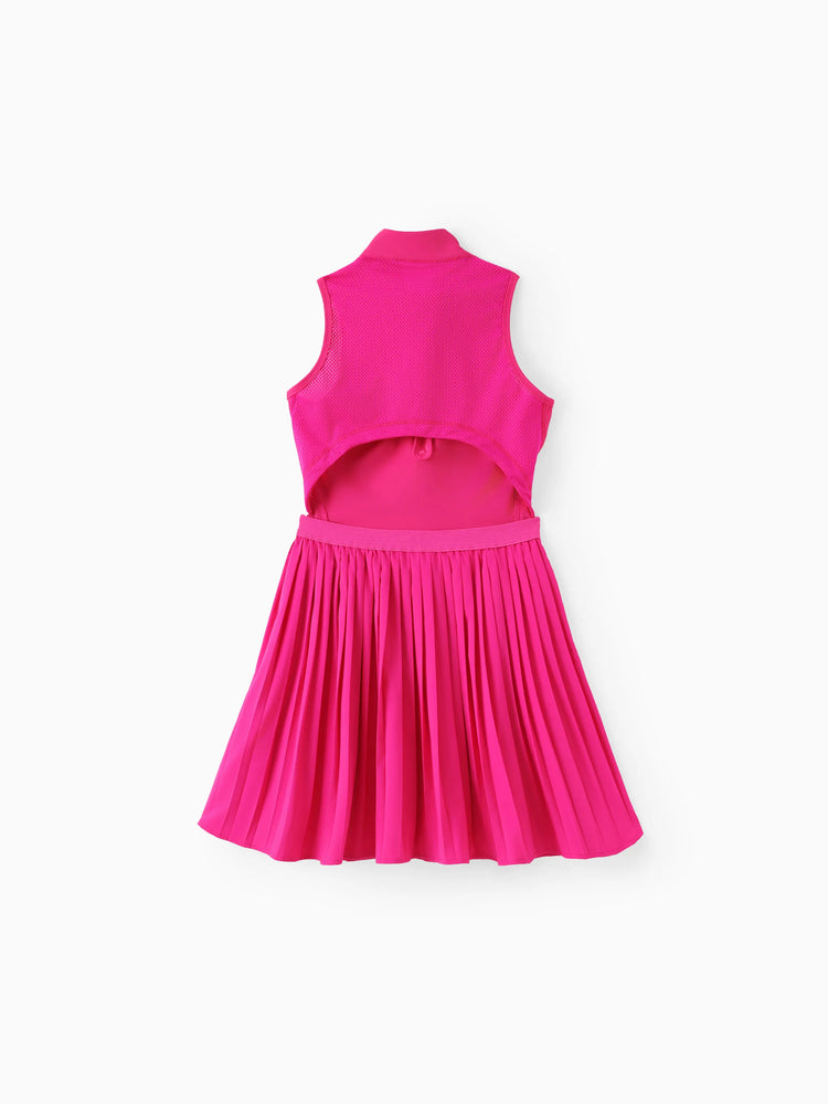 Barbie Mommy and me 1pc Polo Sporty Sleeveless Dress Hot Pink