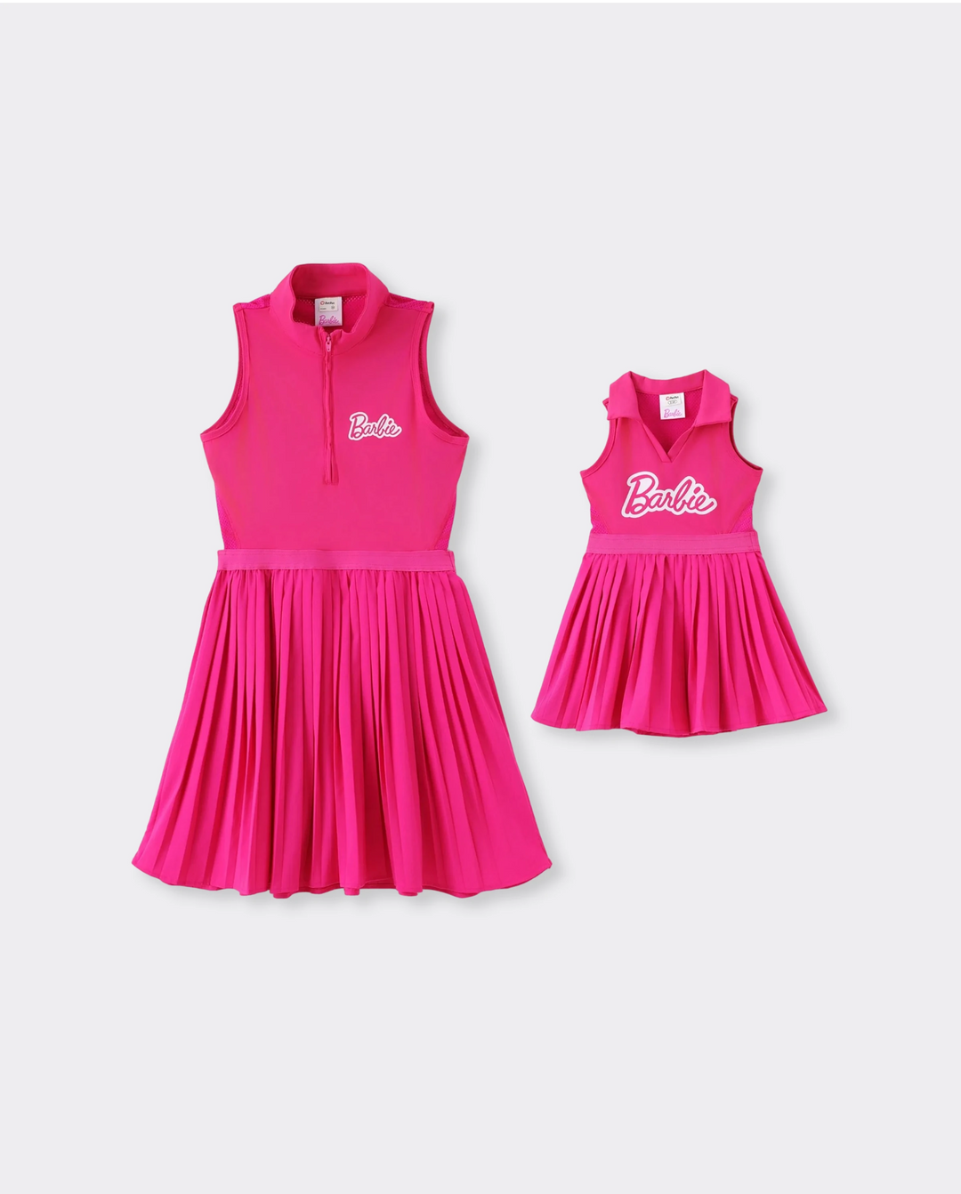 Barbie Mommy and me 1pc Polo Sporty Sleeveless Dress Hot Pink