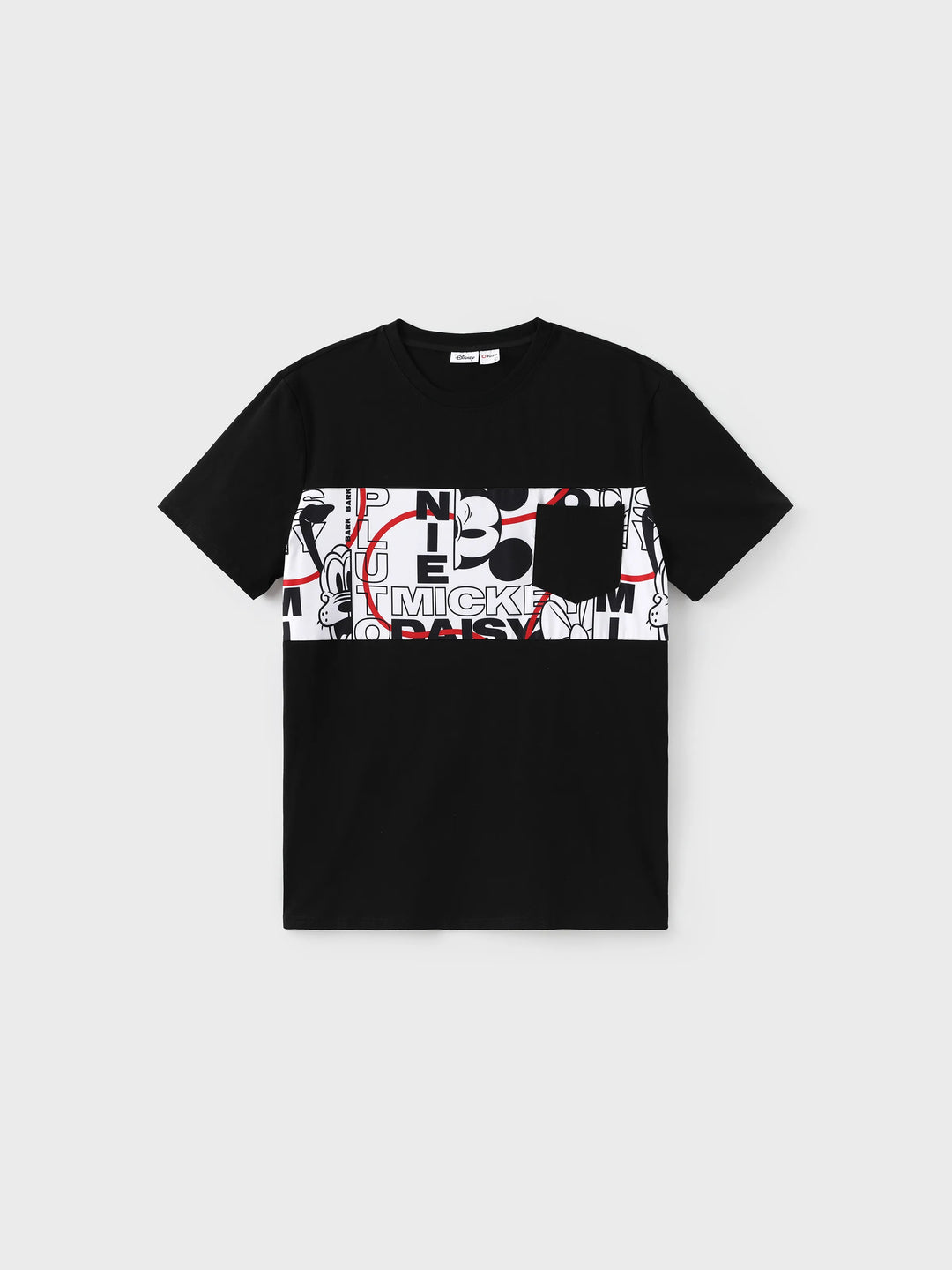 Disney Mickey and Friends Daddy & Son Graffiti Casual T-shirt Black