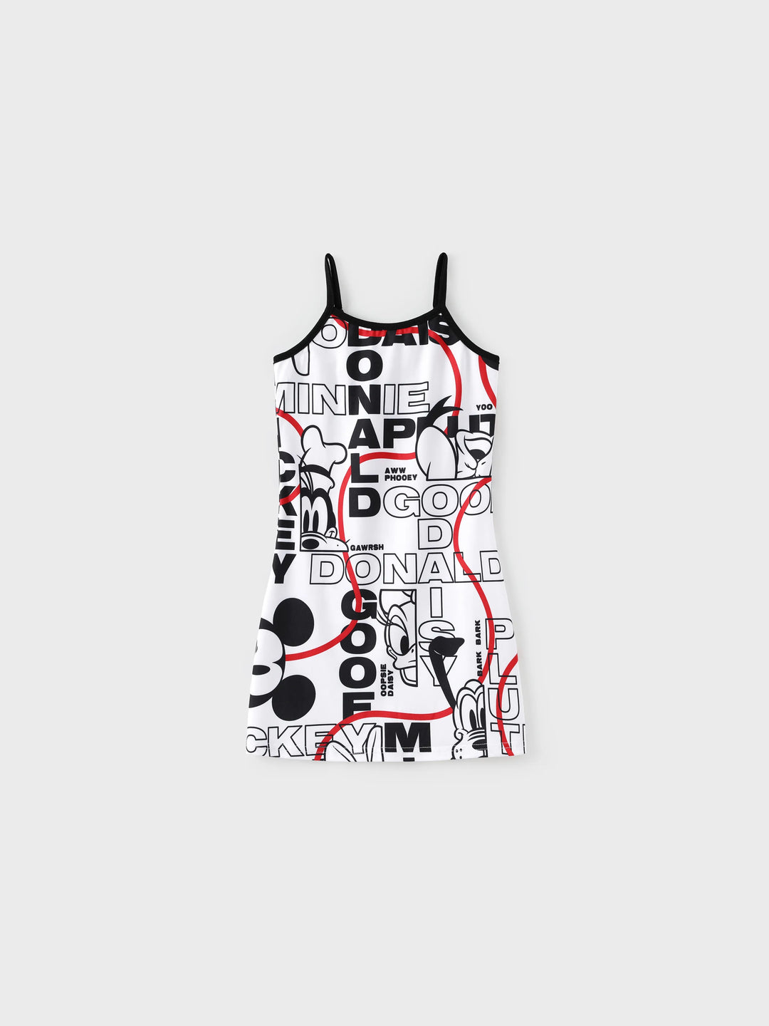Vestido casual de graffiti para mamá y niña de Disney Mickey y sus amigos Negro